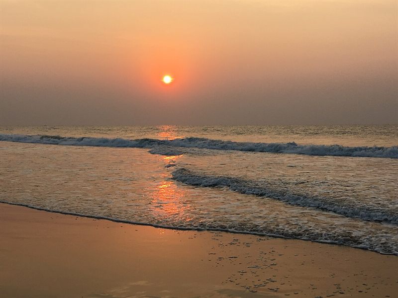 Sunrise over the sea at Puri