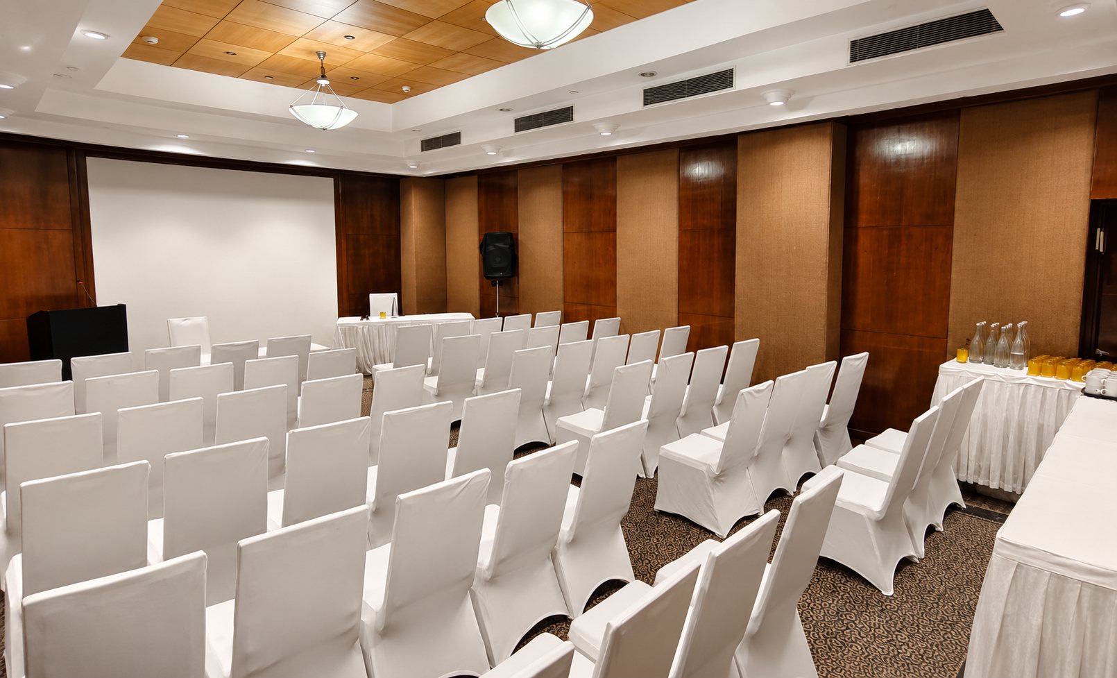 The Windsor banquet set in theatre style at The Hans, New Delhi